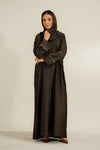 Basic Diamante Abaya Set | Brown