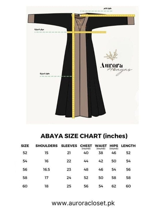 PREMIUM NIDA FABRIC ABAYA WITH WHITE LINING