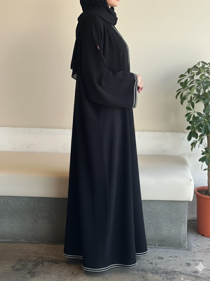 PREMIUM LUXURY KHIZRA FLARED ABAYA FRONT OPEN STYLE