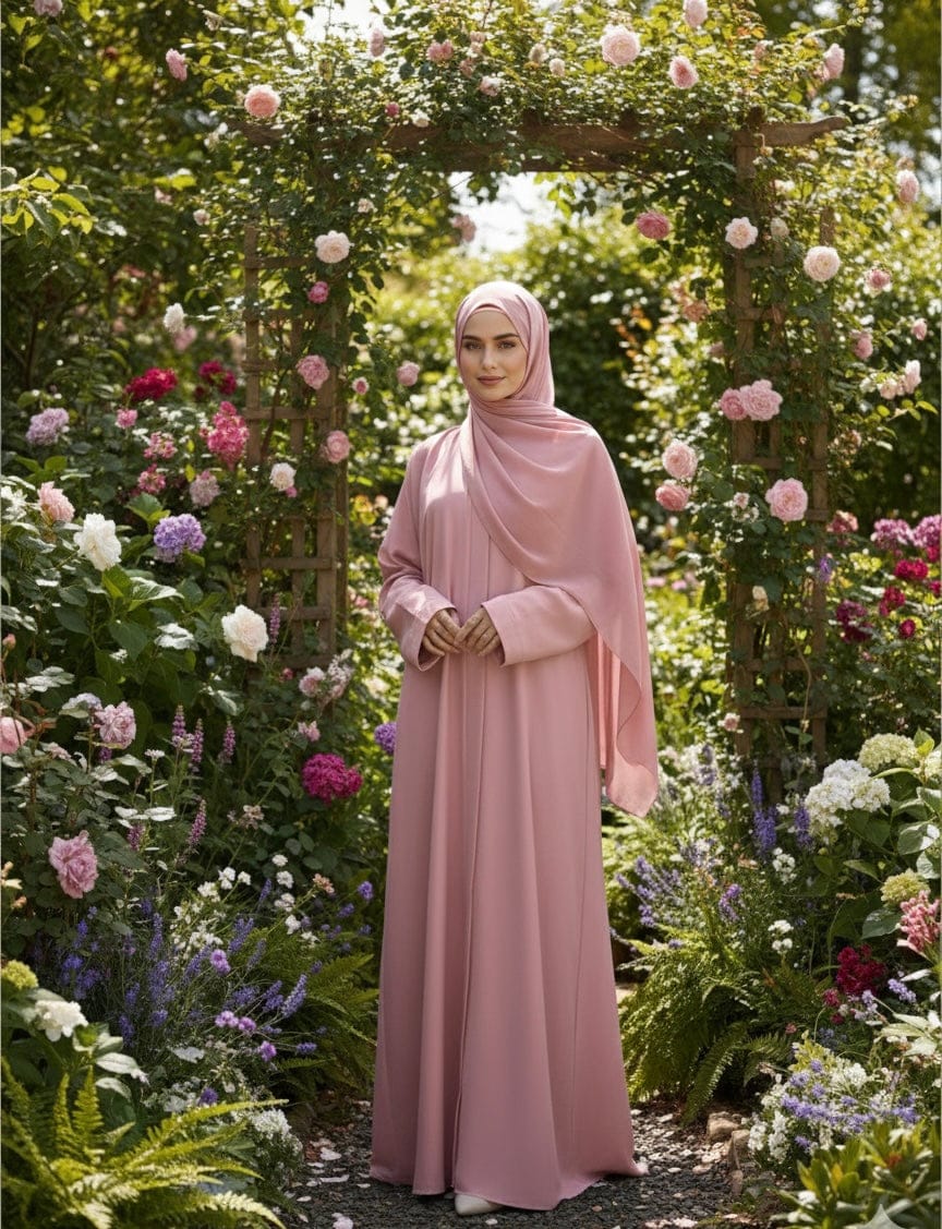 BLUSH FRONT OPN ABAYA