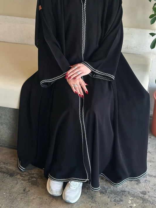PREMIUM LUXURY KHIZRA FLARED ABAYA FRONT OPEN STYLE